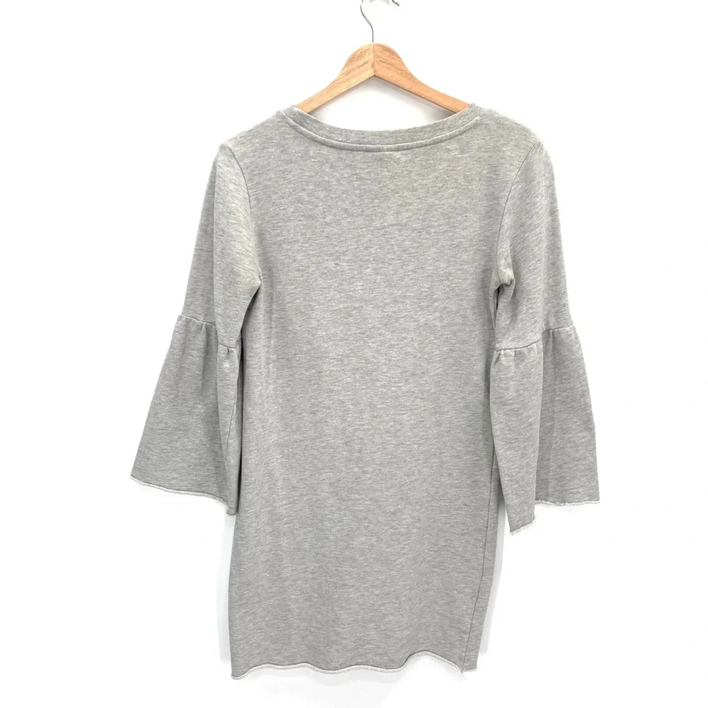 JDY Jacqueline de Yong Gray Bell Sleeve Sweatshirt Mini Dress Size XS Casual